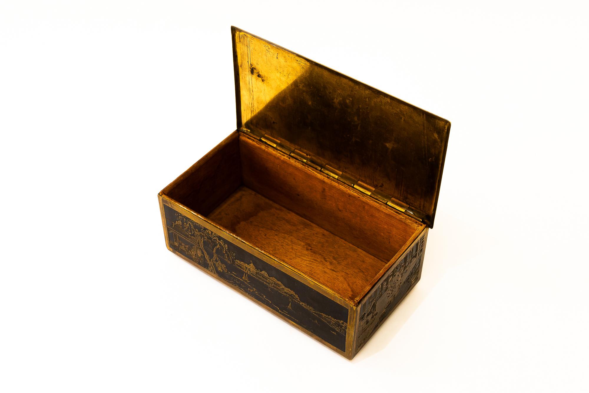 Brass painted Jewelry Box vienna around 1960s For Sale 5