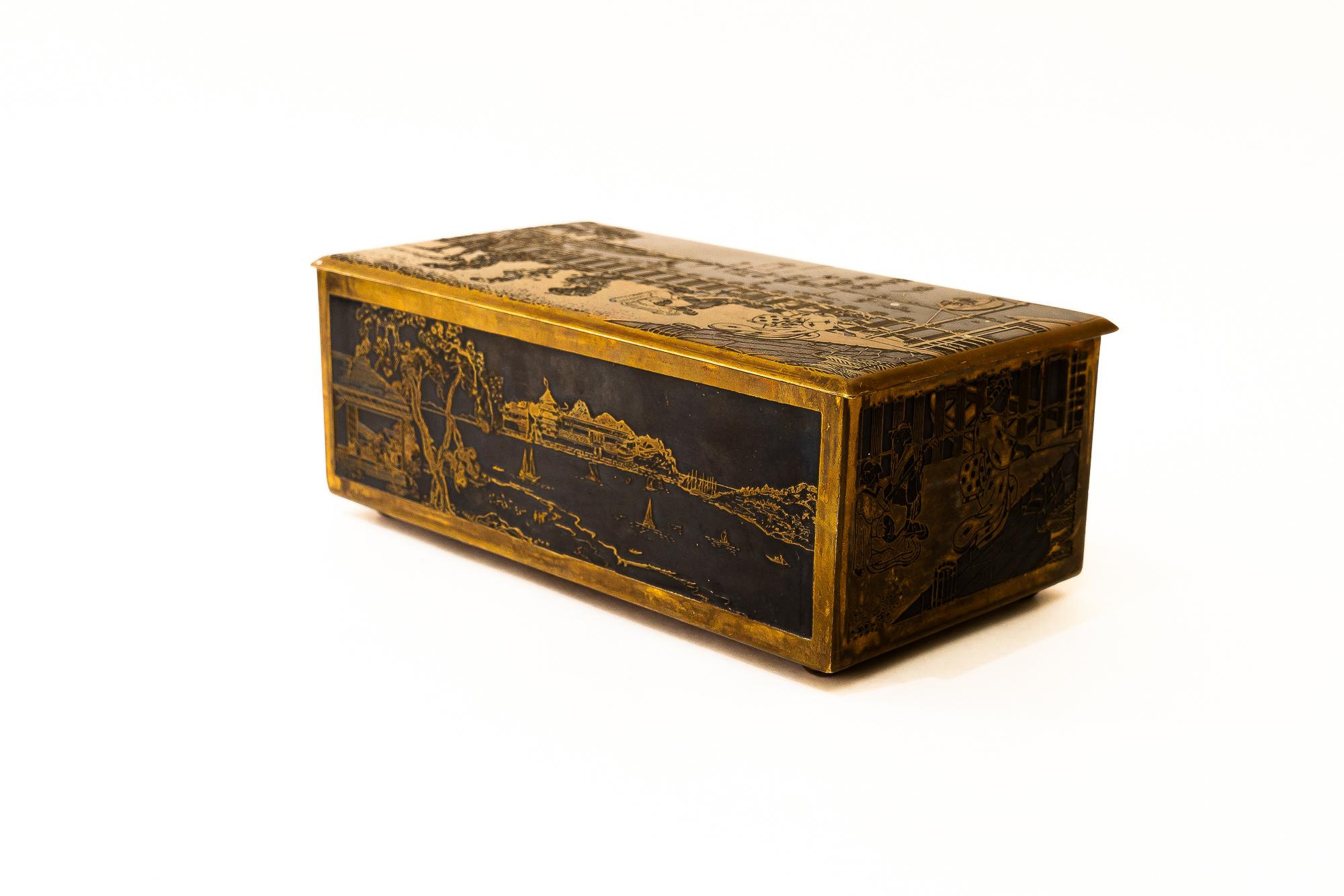 Brass painted Jewelry Box vienna around 1960s
Original condition