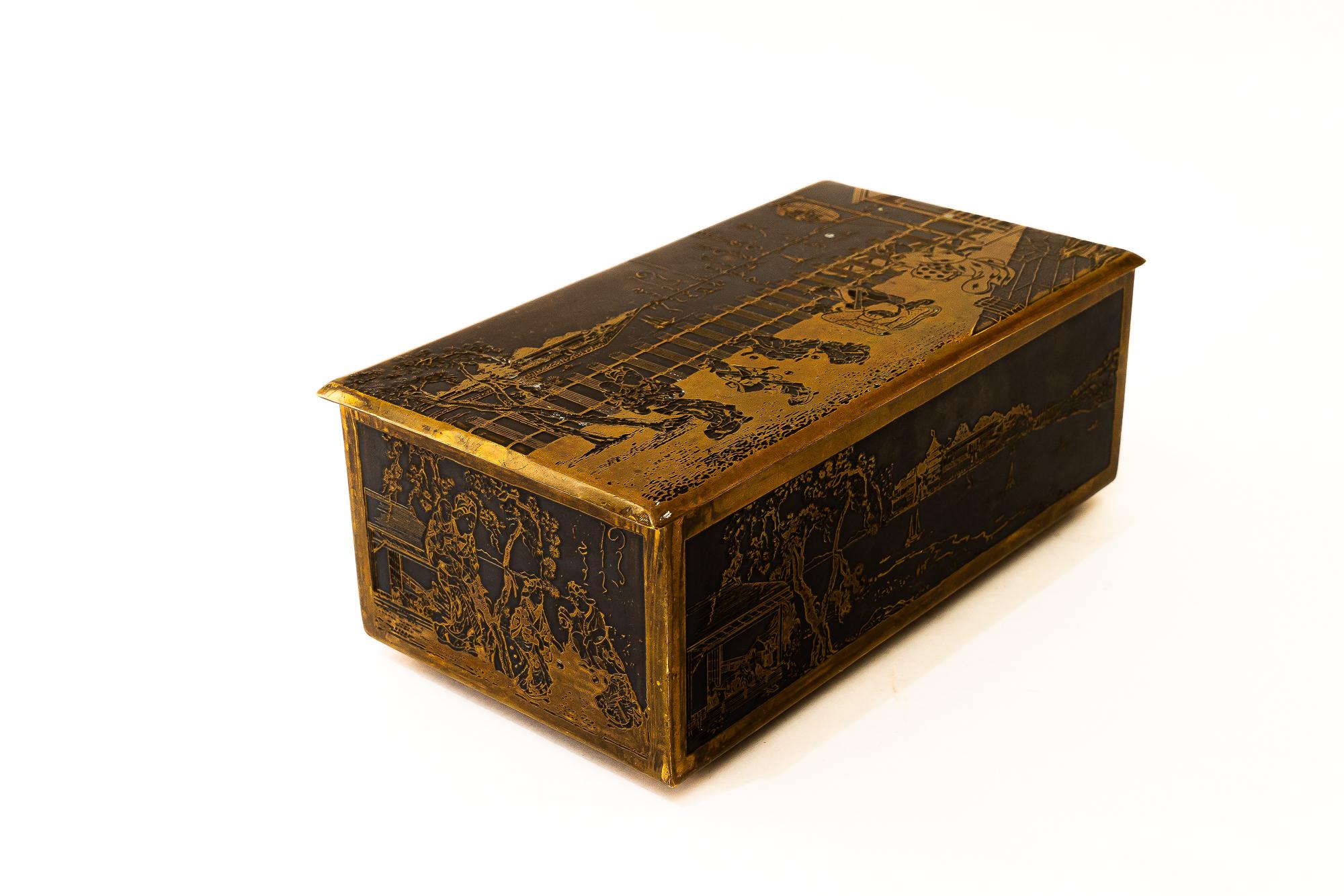 Austrian Brass painted Jewelry Box vienna around 1960s For Sale