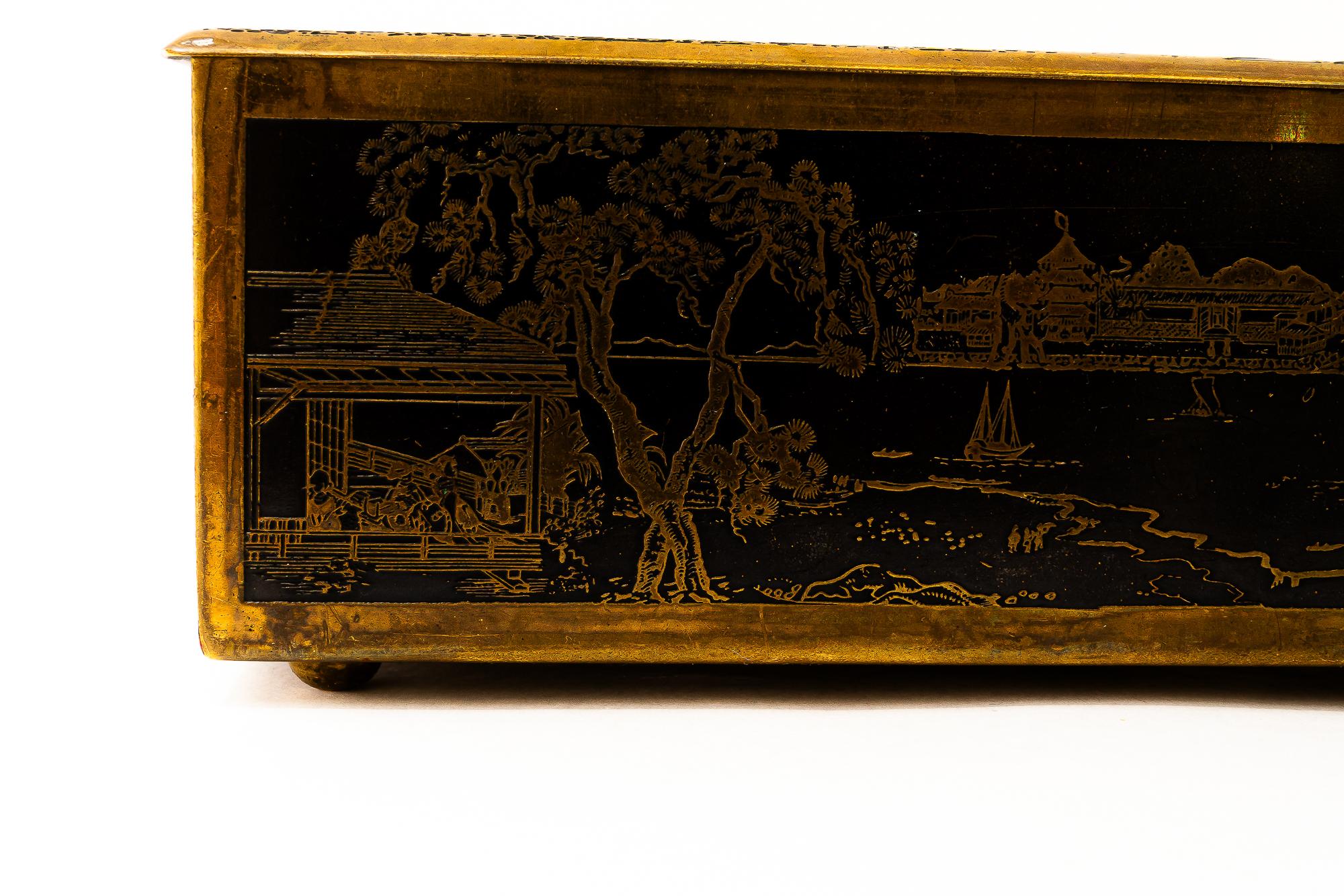 Brass painted Jewelry Box vienna around 1960s In Good Condition For Sale In Wien, AT