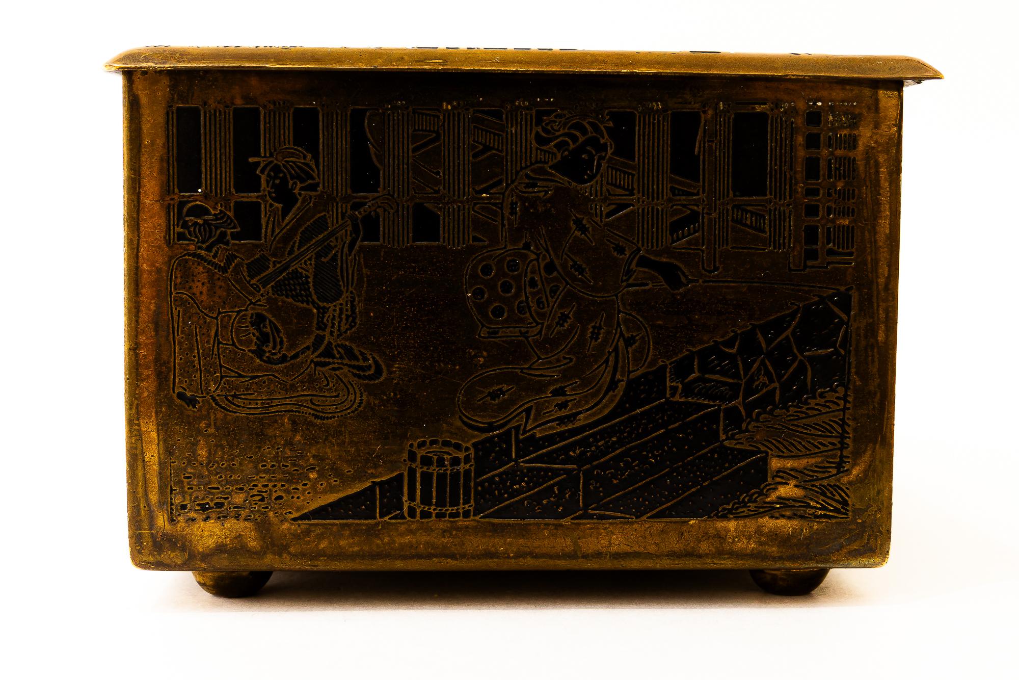 Mid-20th Century Brass painted Jewelry Box vienna around 1960s For Sale