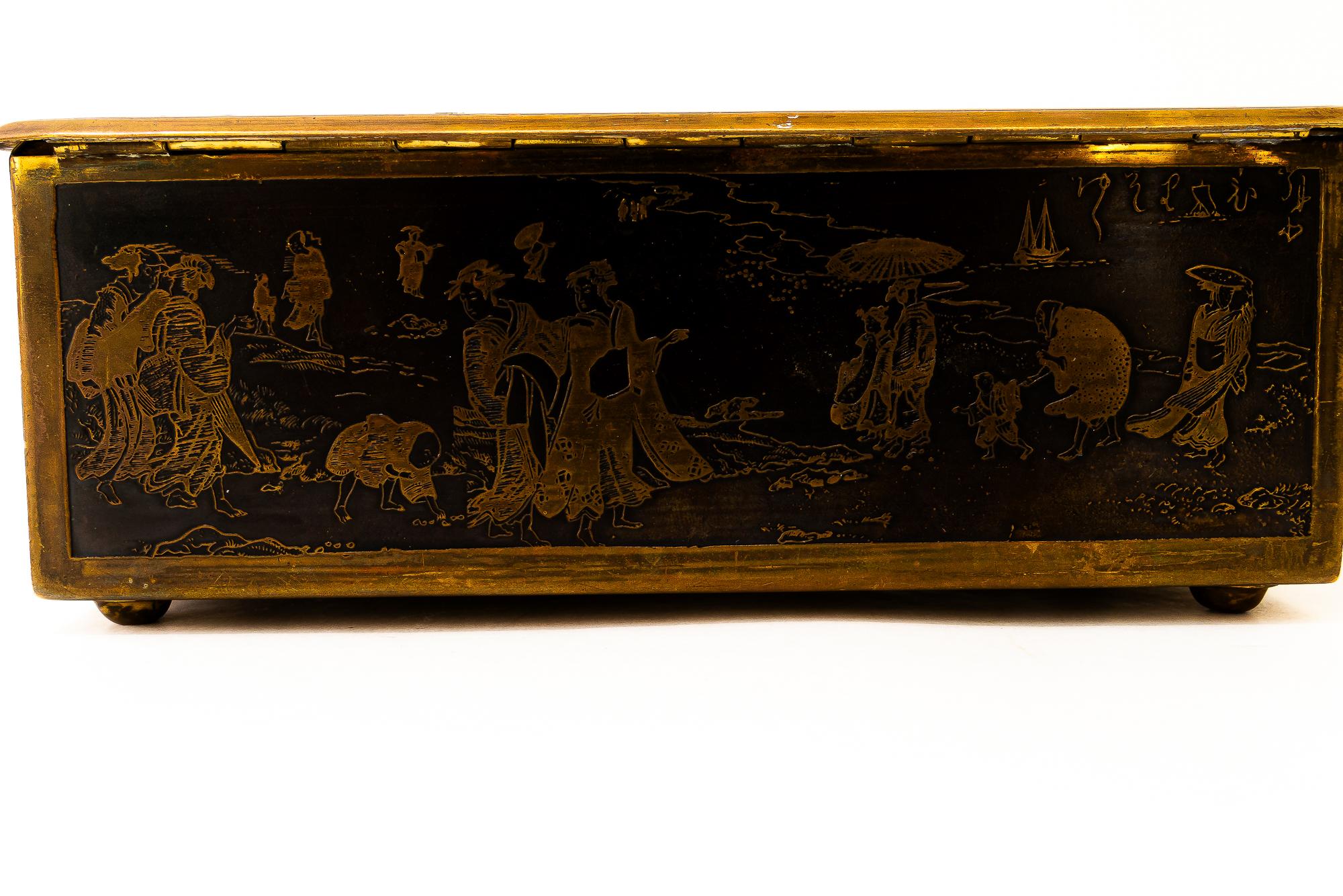 Brass painted Jewelry Box vienna around 1960s For Sale 1