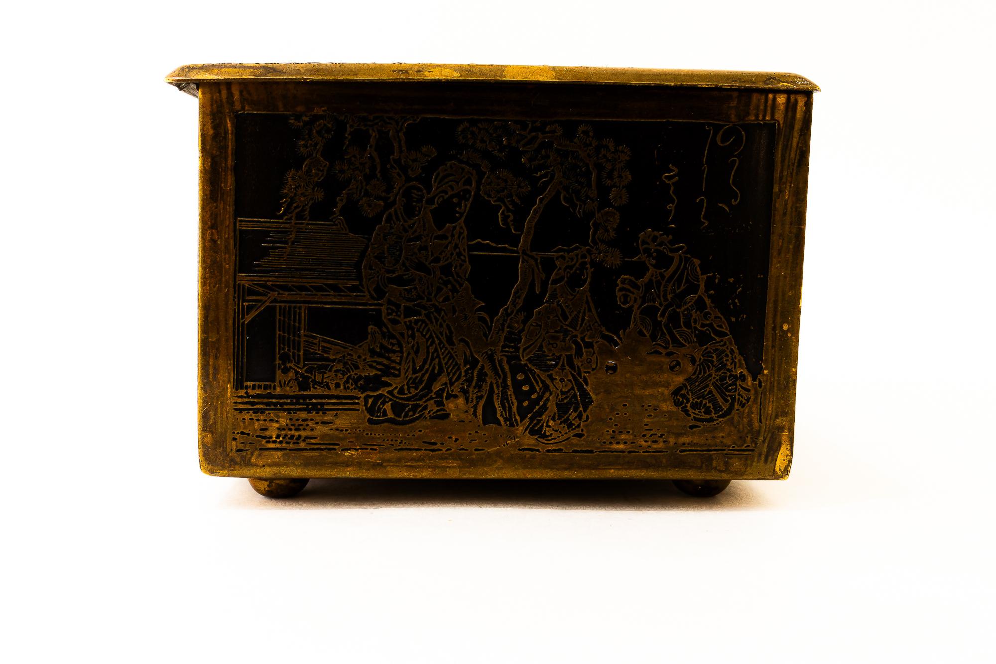 Brass painted Jewelry Box vienna around 1960s For Sale 2