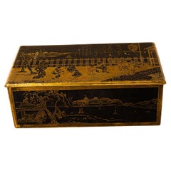 Vintage Brass painted Jewelry Box vienna around 1960s