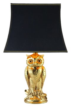 Brass Pair of Owl Table Lamps from Loevsky & Loevsky, 1960s