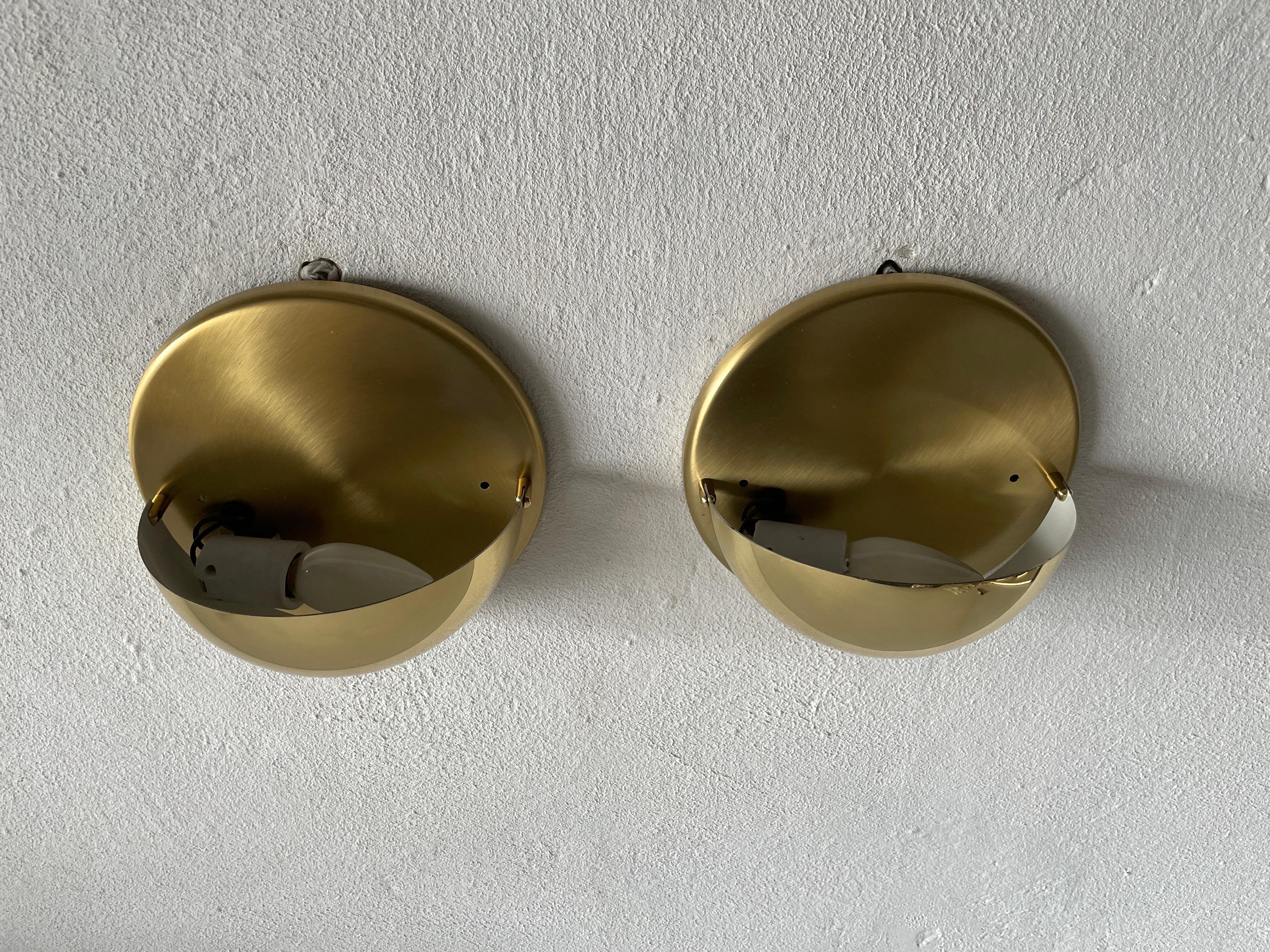 Brass Pair of Sconces by Bankamp Leuchten, Arnsberg 1, 1970s, Germany In Excellent Condition For Sale In Hagenbach, DE