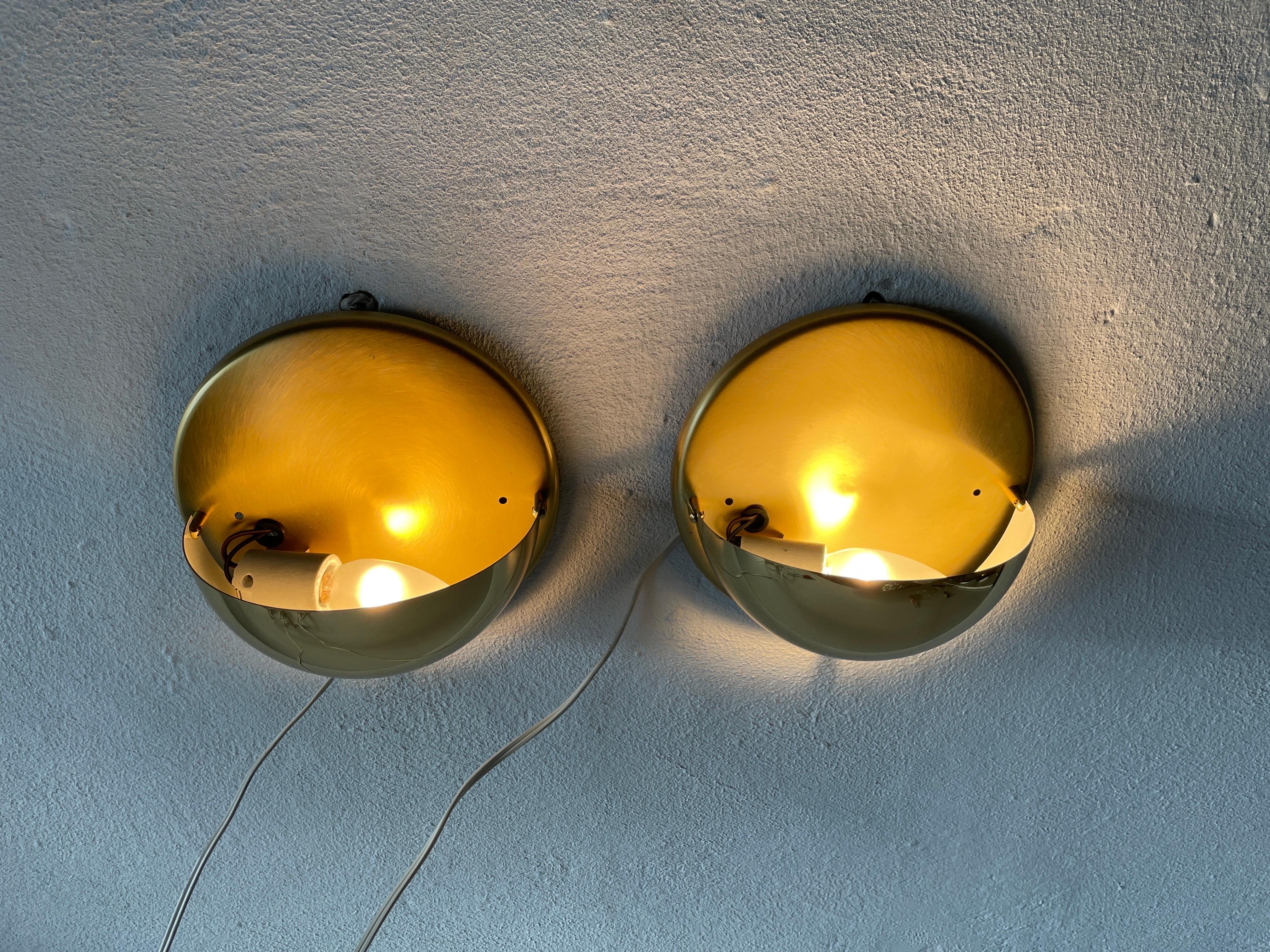 Brass Pair of Sconces by Bankamp Leuchten, Arnsberg 1, 1970s, Germany For Sale 1