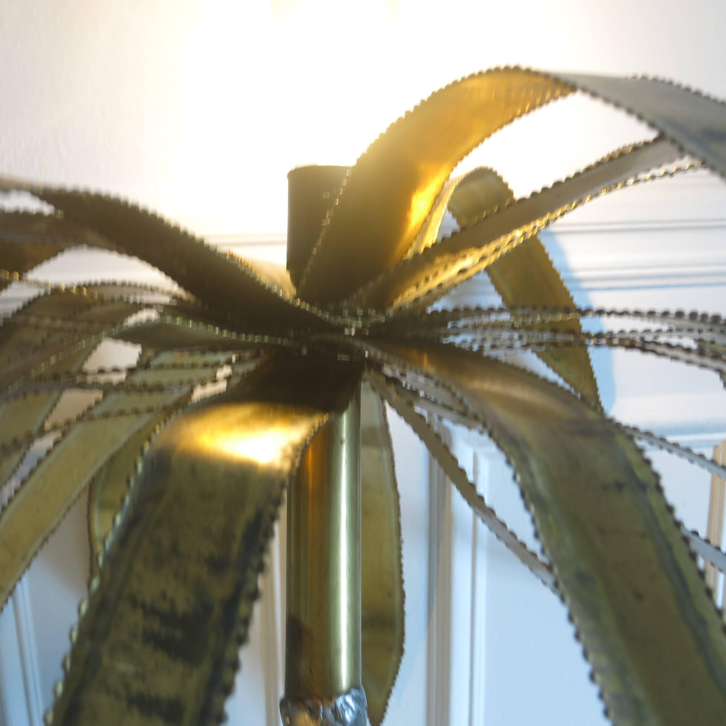 Brass Palm Tree Floor Lamp, 1970s In Good Condition For Sale In Paris, FR