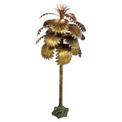 Brass Palm Tree Floor Lamp, 1970s