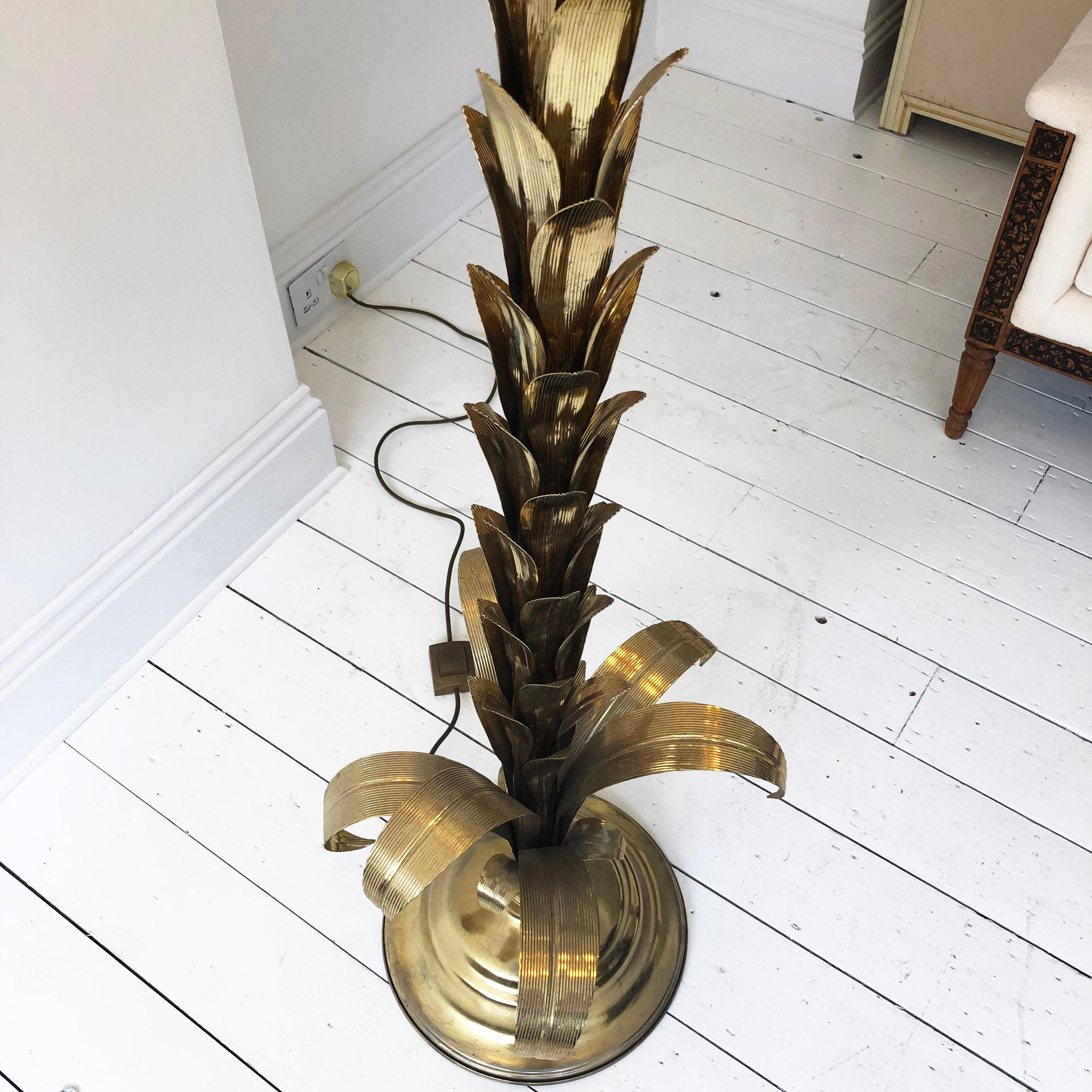 Brass Palm Tree Floor Lamp As Seen At Rocketman Hollywood Regency 1970s Art Deco For Sale 1