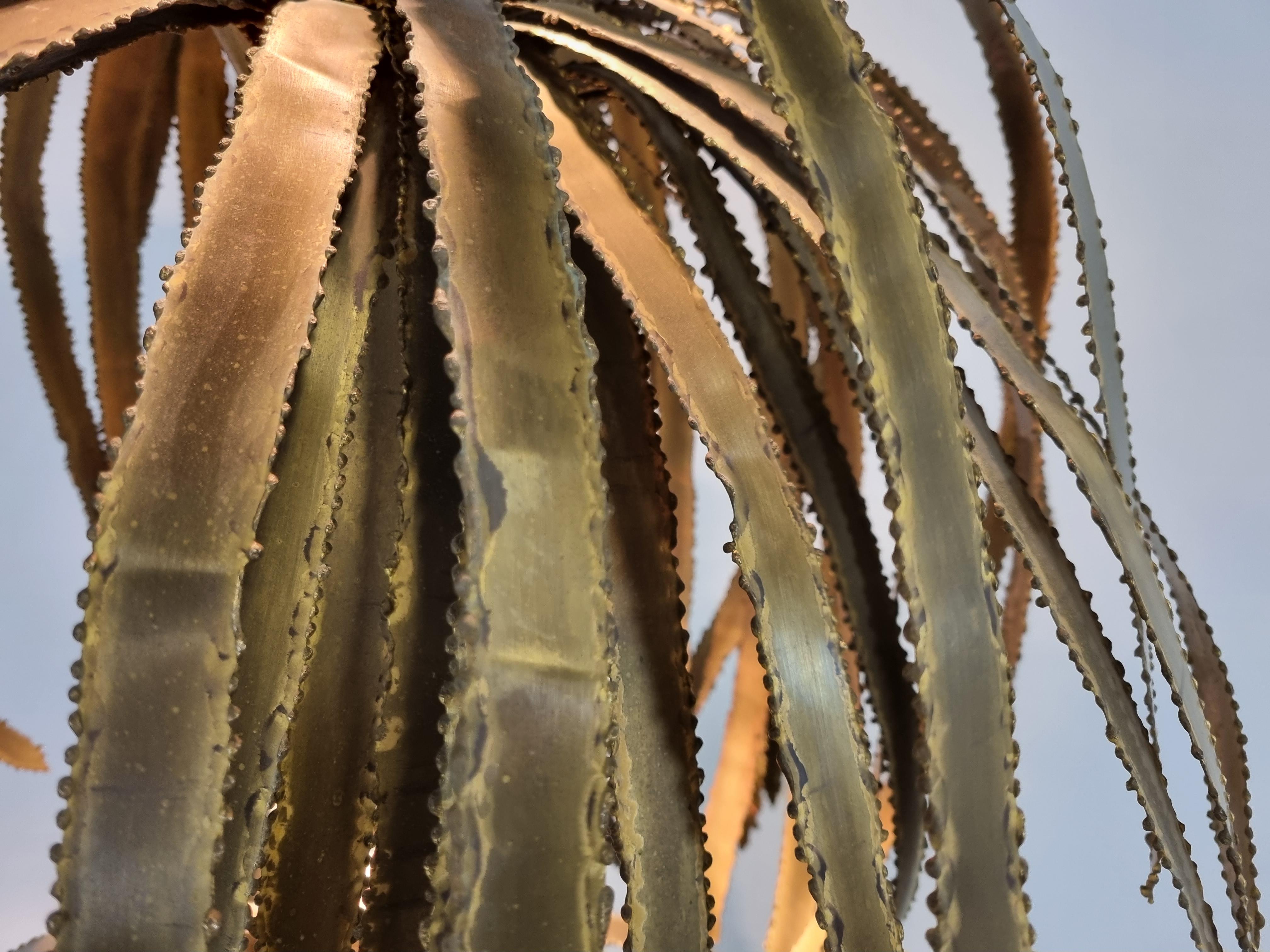 Brass Palm Tree Floor Lamp by Maison Jansen, 1970s  1