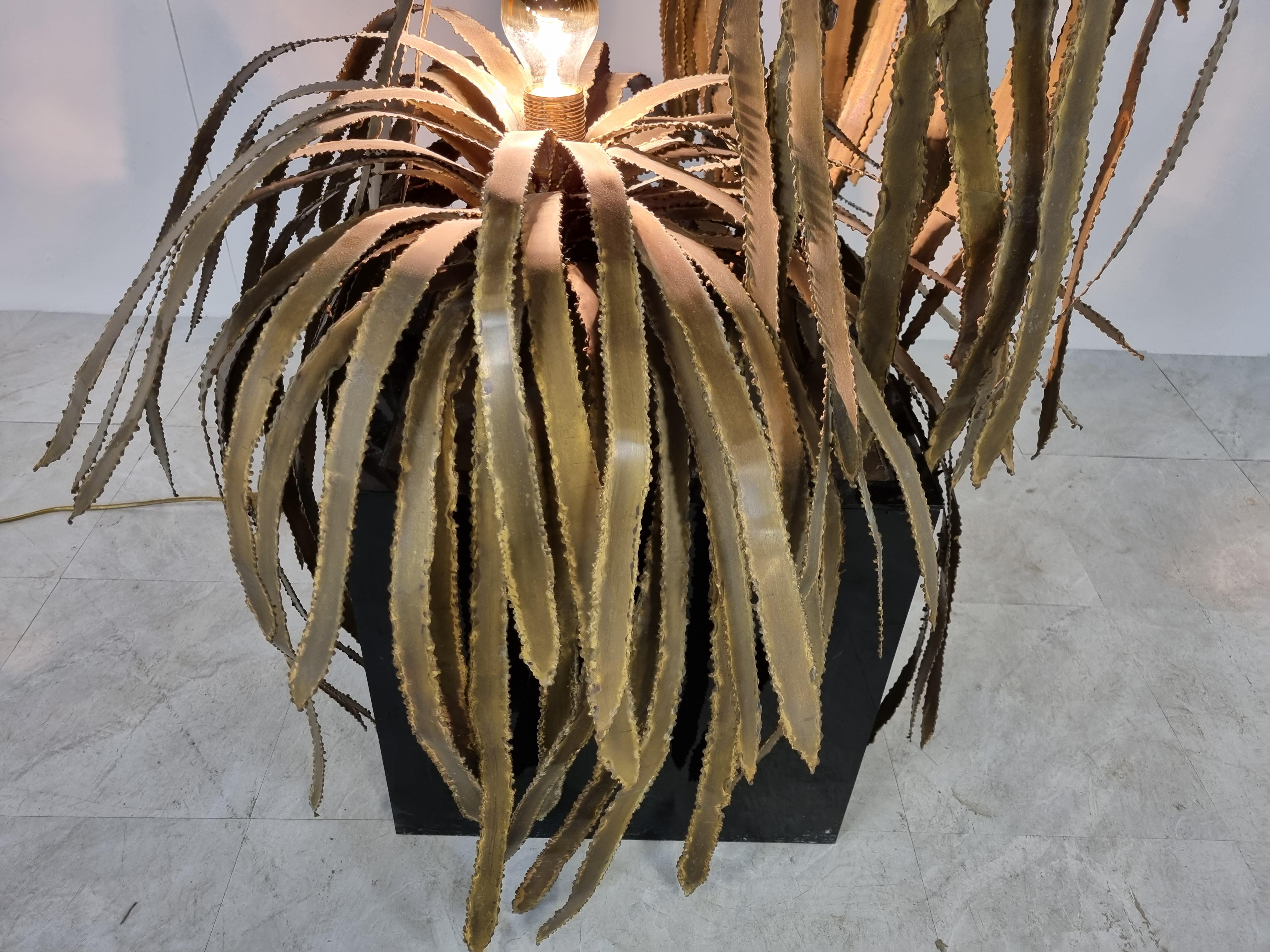 Brass Palm Tree Floor Lamp by Maison Jansen, 1970s  2
