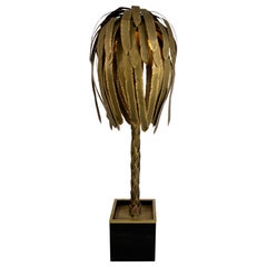 Brass palm tree floor lamp by Maison Jansen, 1970s