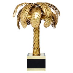 Brass Palm Tree Lamp by Christian Techoueyres for Maison Jansen 1970s