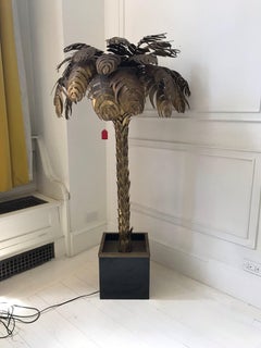 Palmenlampe aus Messing von Maison Jansen