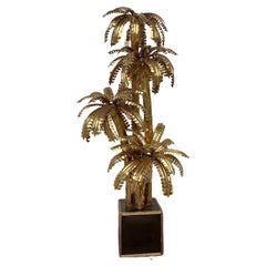 Brass palm tree table lamp with 4 trunks Brass palm tree table lamp with 4 trunks