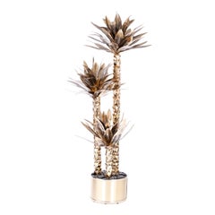 Brass Palmetto Palm Tree Sculpture