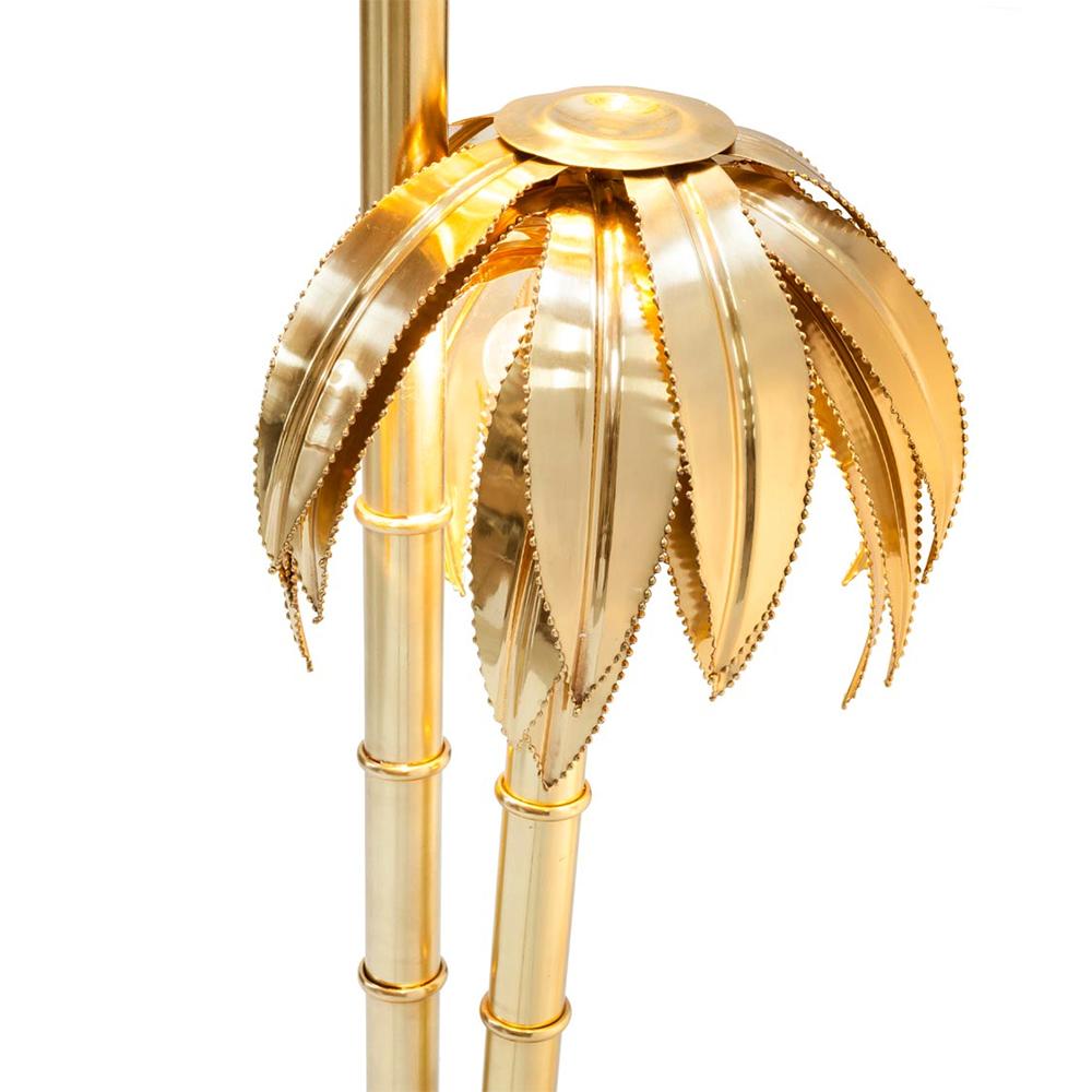 Contemporary Brass Palms Floor Lamp For Sale