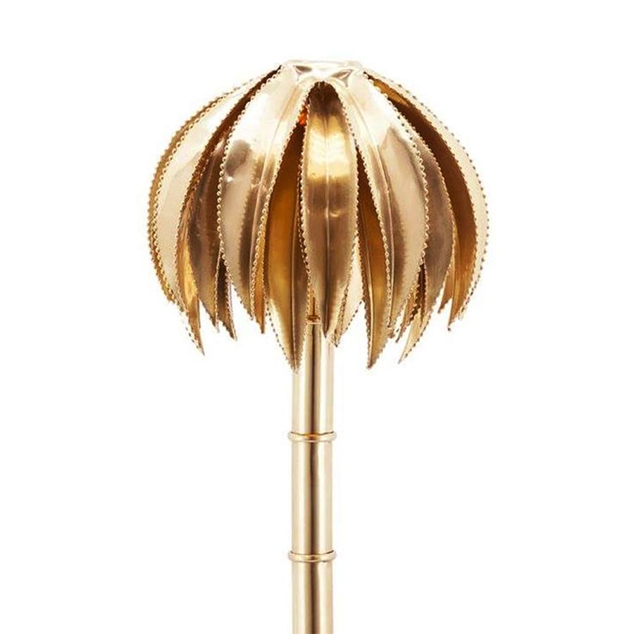 Table lamp brass Palms High all made in solid
brass in polished finish. On blackened base.
Also available in chrome finish, on request.
