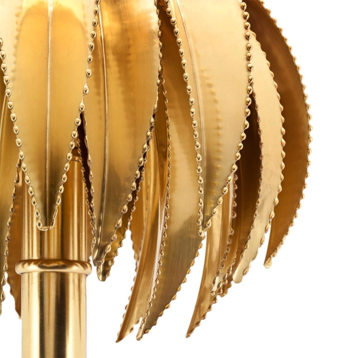 Contemporary Brass Palms High Table Lamp For Sale