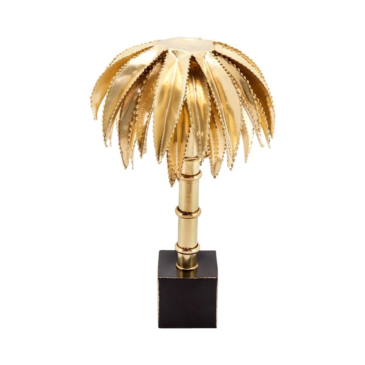 Brass Palms Table Lamp