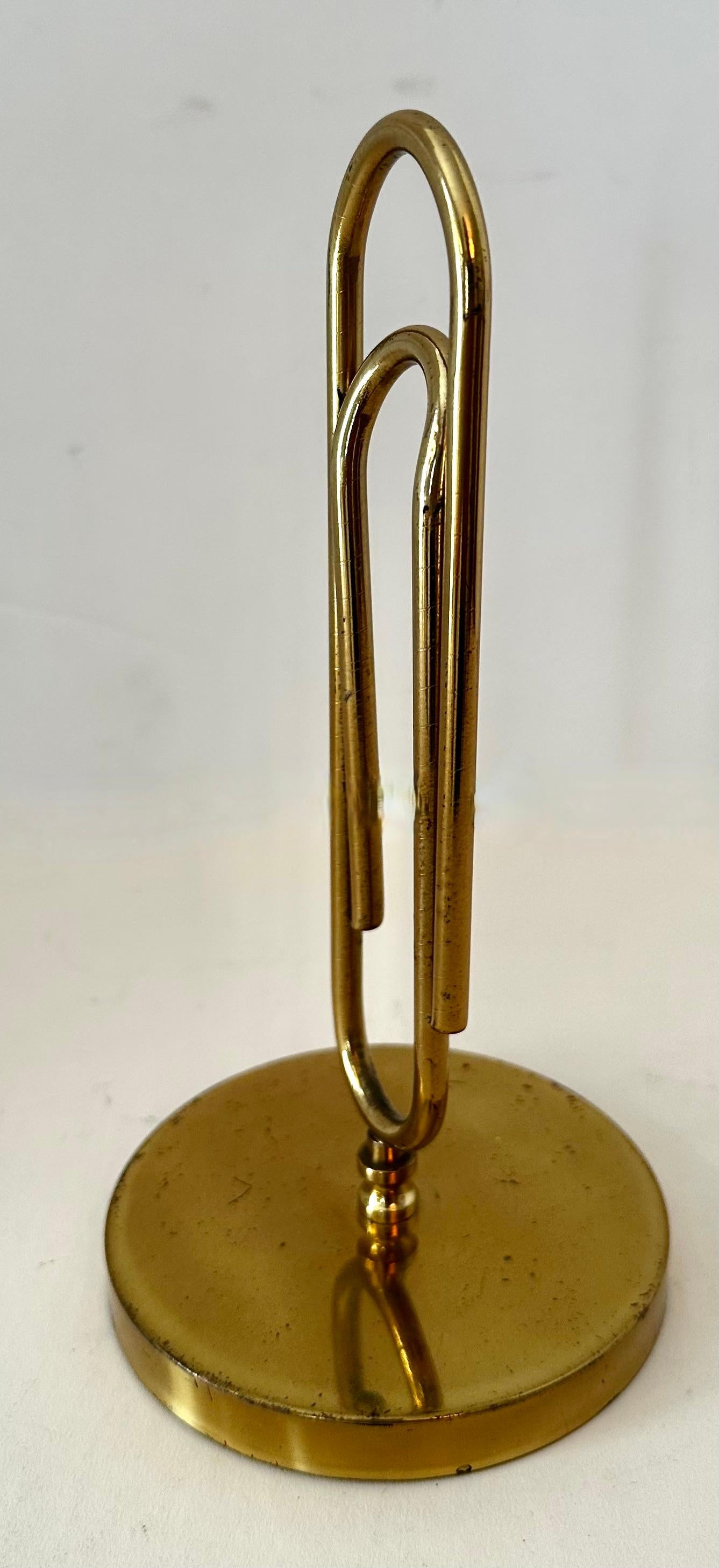Polished Brass Paper Clip Note Holder