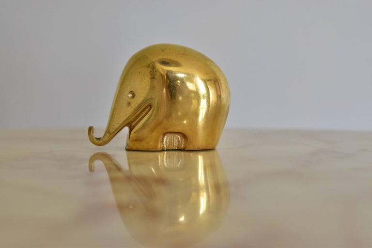 Mid-Century Modern Brass Paperweight Drumbo by Luigi Colani in 1970s For Sale