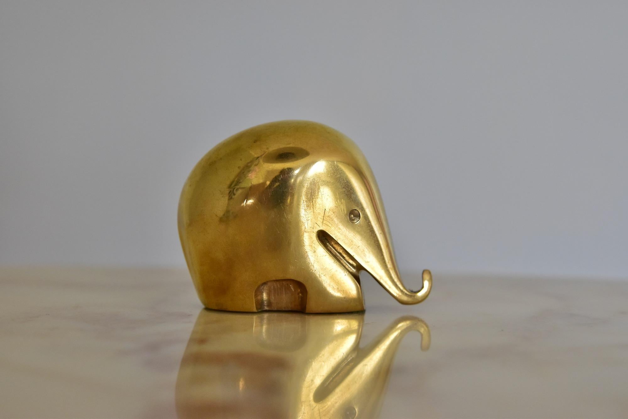 Mid-Century Modern Brass Paperweight Drumbo by Luigi Colani in 1970s