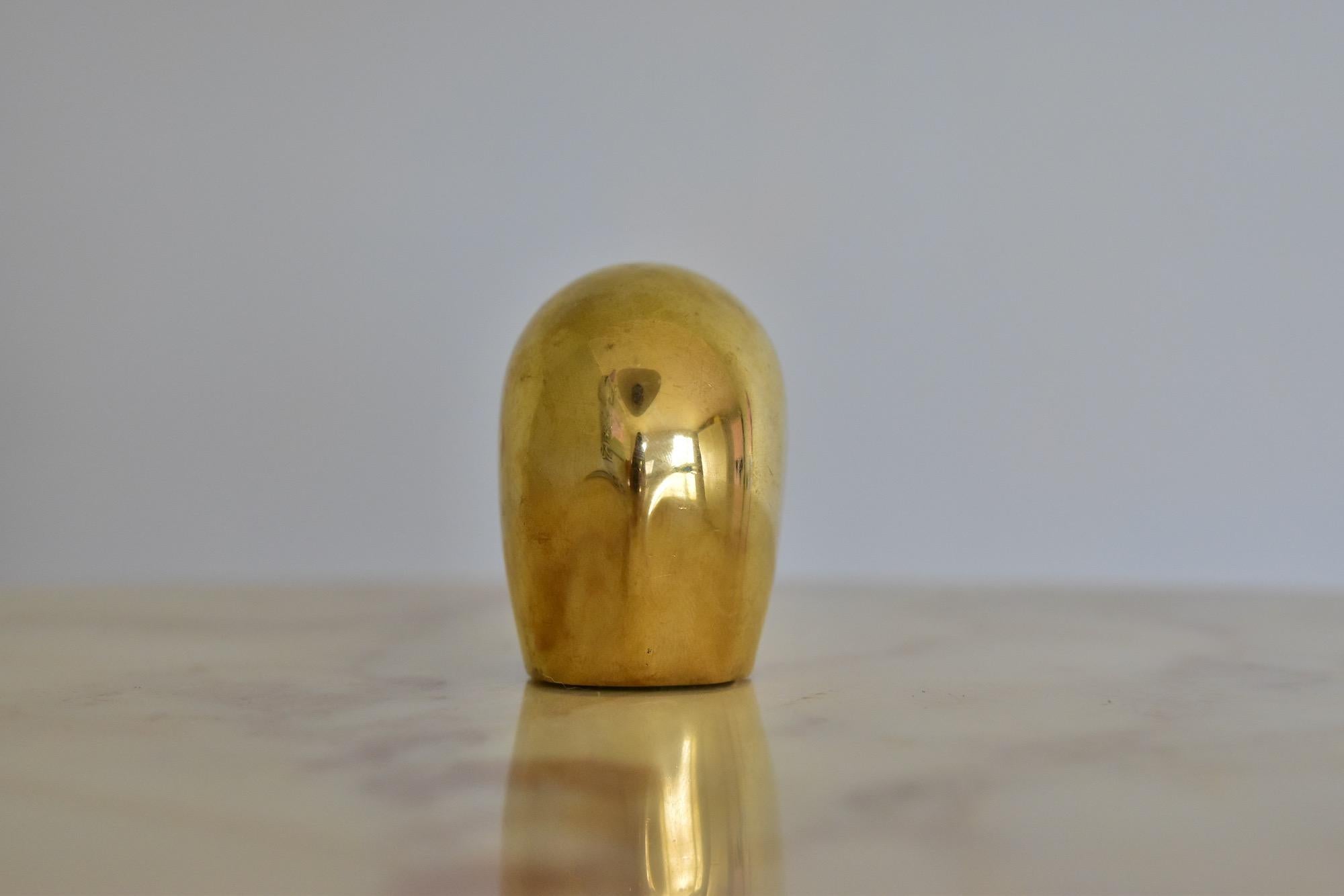 German Brass Paperweight Drumbo by Luigi Colani in 1970s