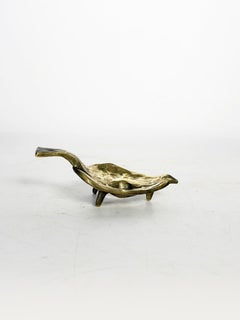 Brass paperweight in the shape of a leaf, France, 1970