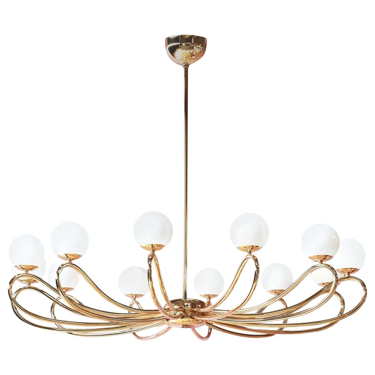Brass Papillon 7207/12 Ceiling Light Fixture by Matteo Zorzenoni For Sale