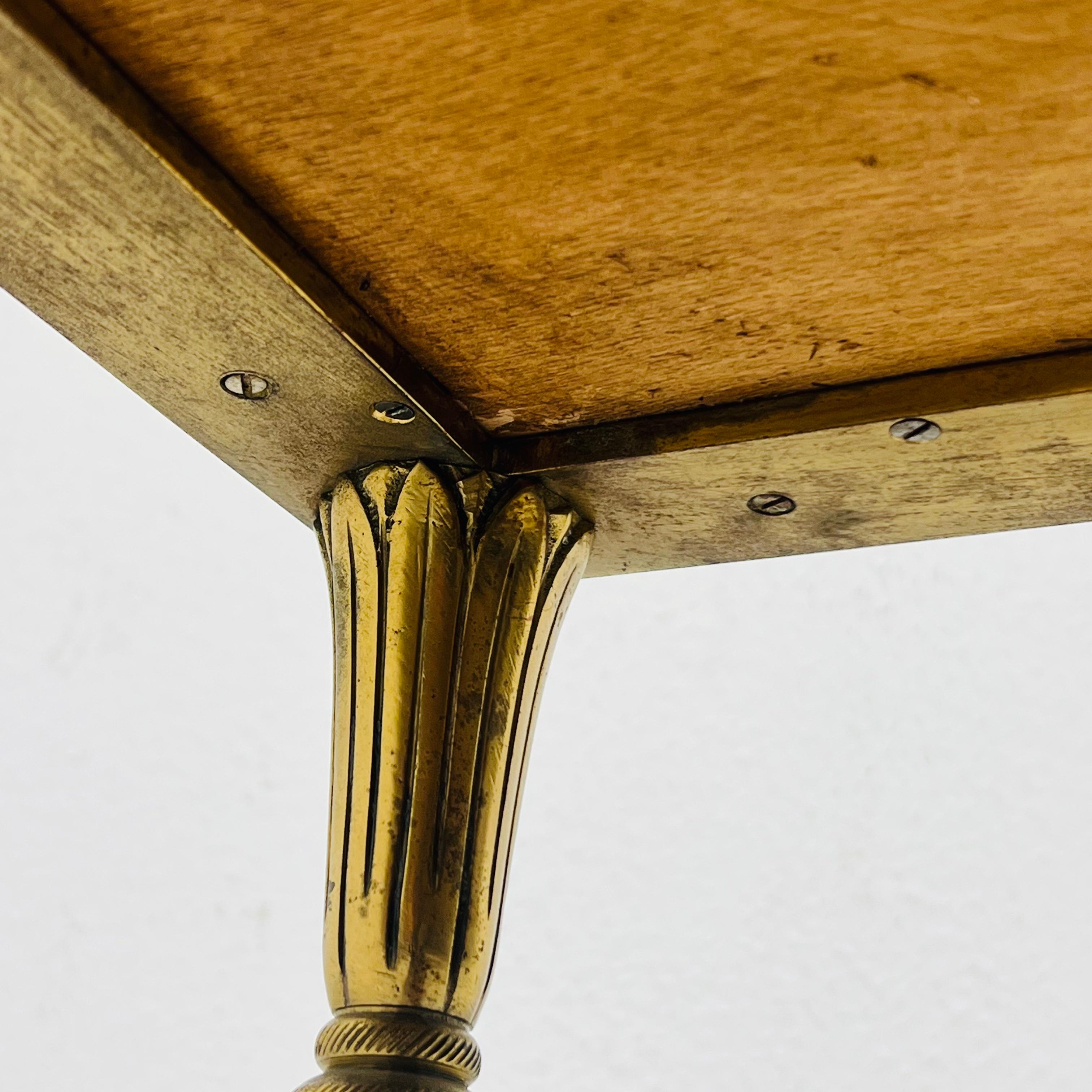 Brass Parchment Top Cocktail Table For Sale 4