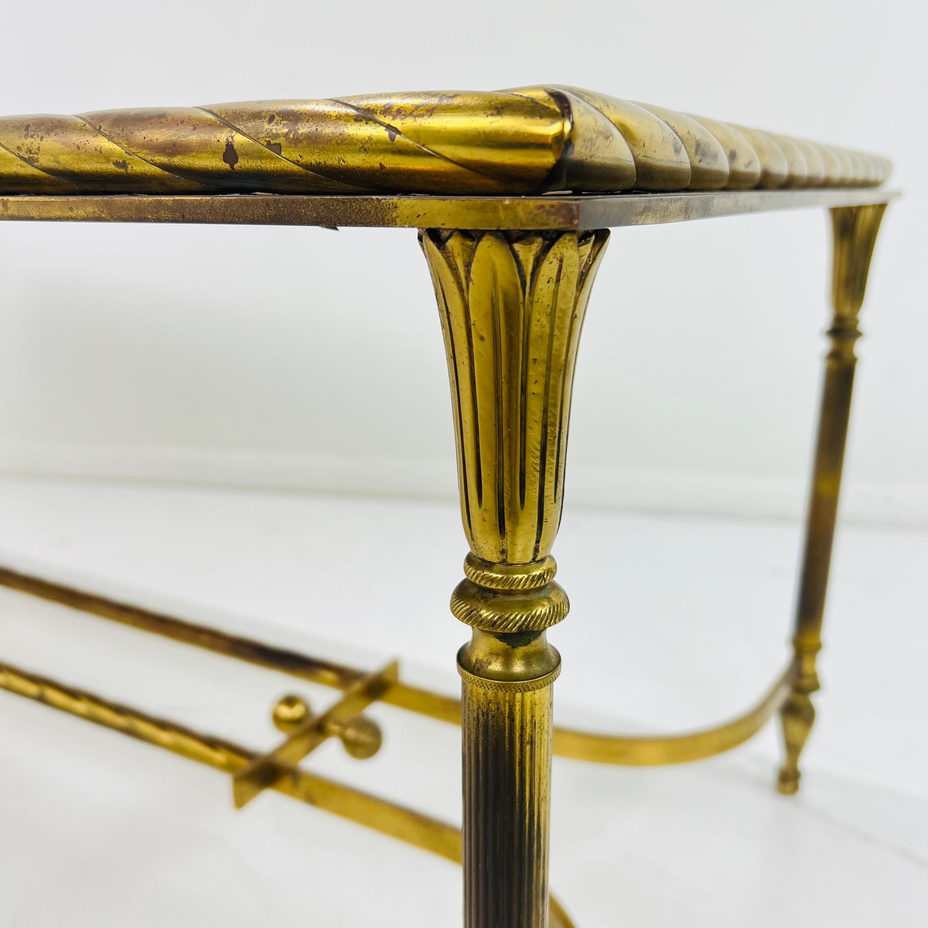 Brass Parchment Top Cocktail Table For Sale 6