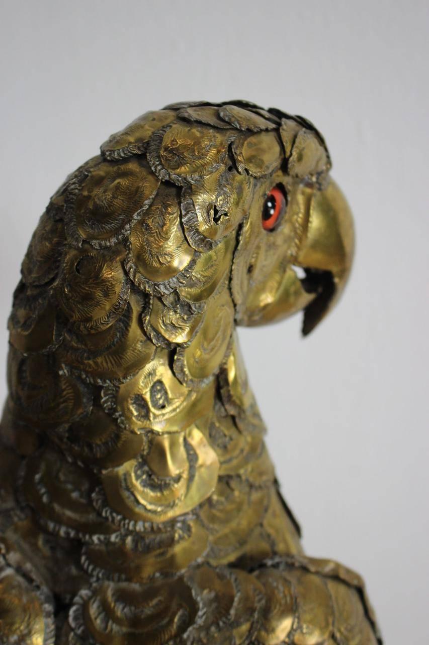 South American Brass Parrot Attributed to Sergio Bustamante