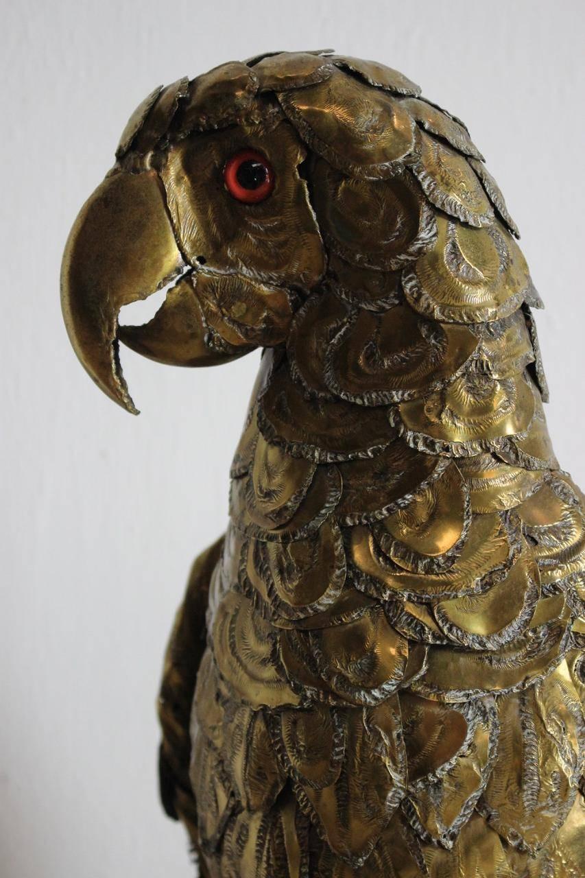 Brass Parrot Attributed to Sergio Bustamante In Excellent Condition In Gloucestershire, GB