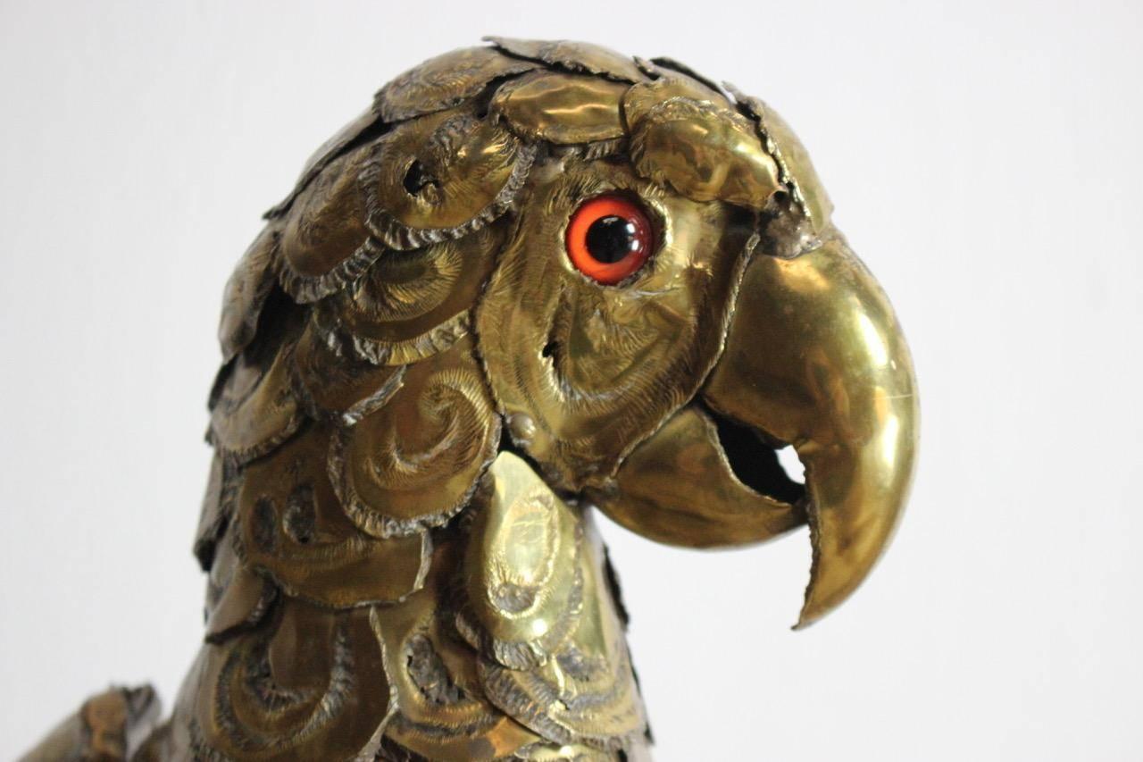 20th Century Brass Parrot Attributed to Sergio Bustamante