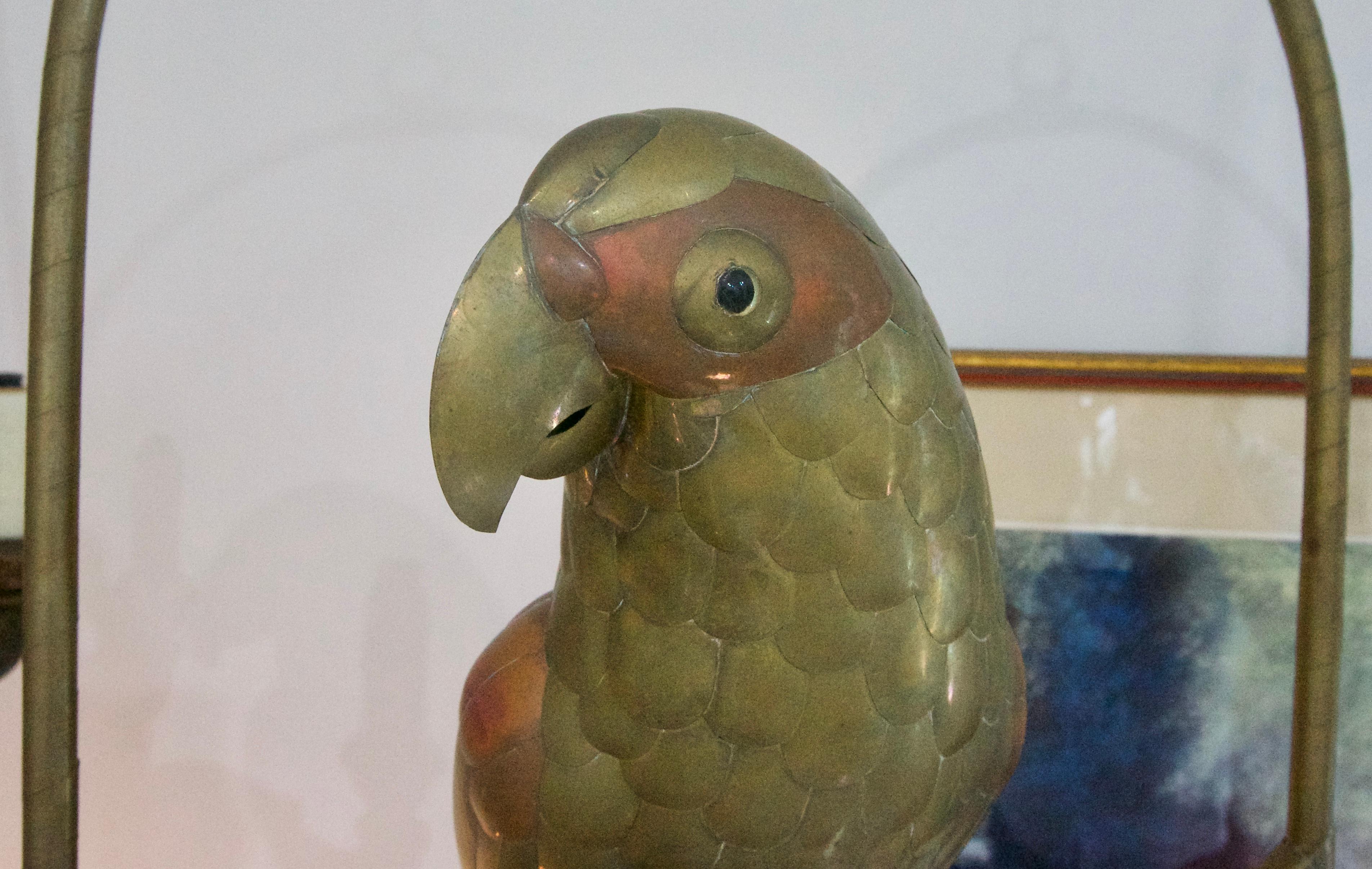Mid-Century Modern Brass Parrot Figure