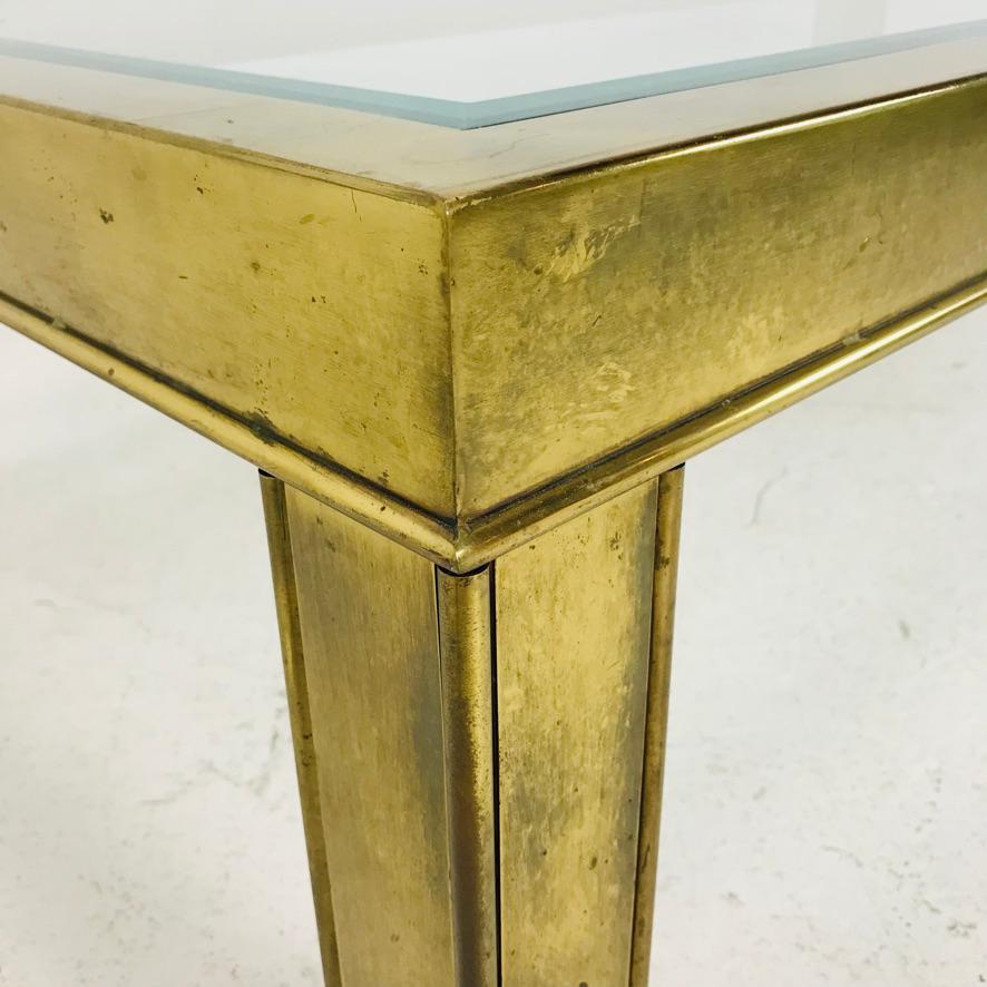 Brass Parsons Style Coffee / Cocktail Table by Mastercraft 5