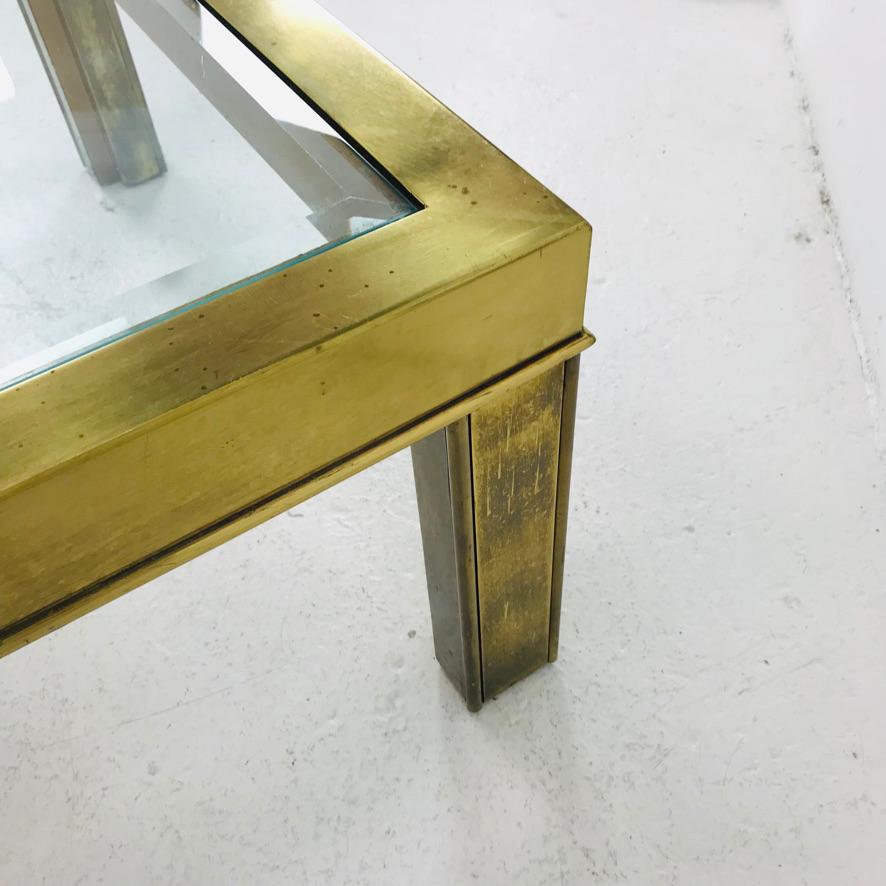 Brass Parsons Style Coffee / Cocktail Table by Mastercraft 6