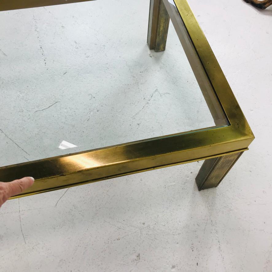 Brass Parsons Style Coffee / Cocktail Table by Mastercraft In Good Condition In Dallas, TX