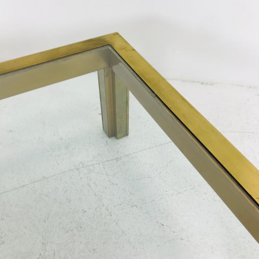 Brass Parsons Style Coffee / Cocktail Table by Mastercraft 1