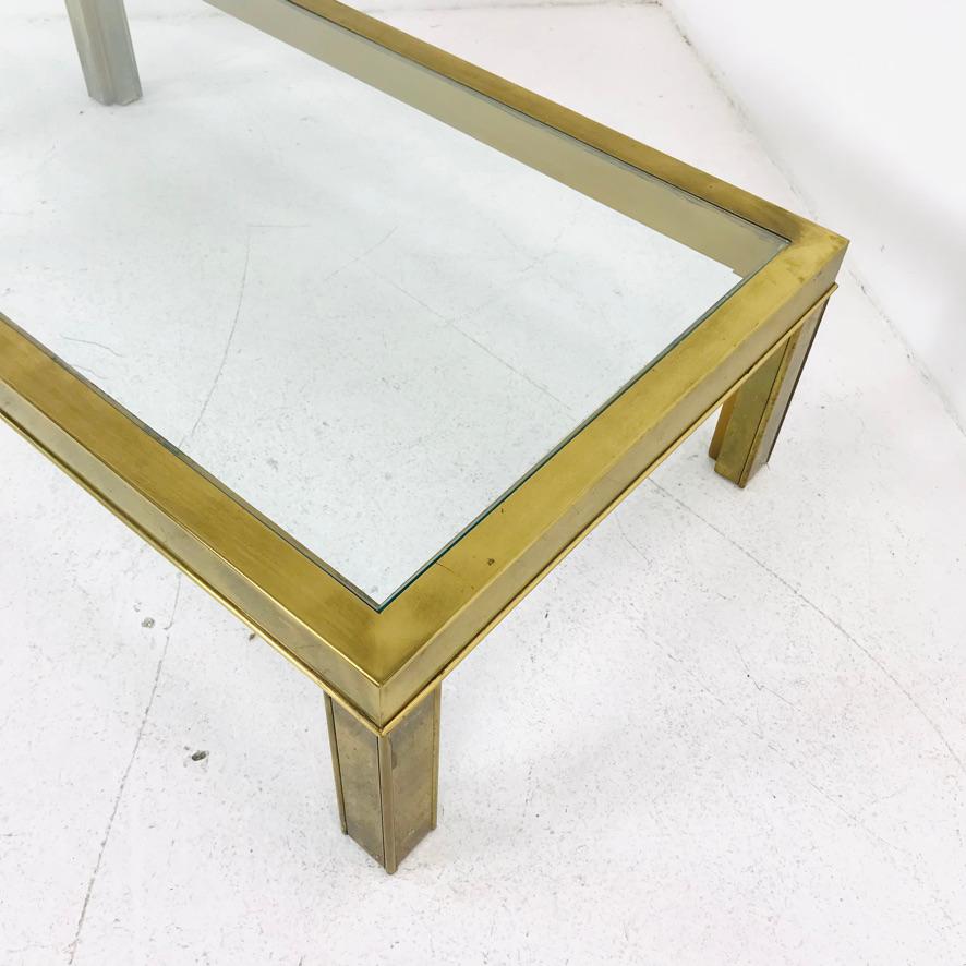 Brass Parsons Style Coffee / Cocktail Table by Mastercraft 2