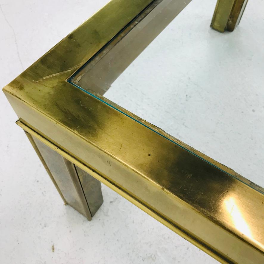 Brass Parsons Style Coffee / Cocktail Table by Mastercraft 4