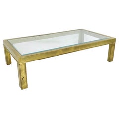 Brass Parsons Style Coffee / Cocktail Table by Mastercraft