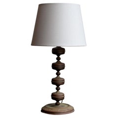 Brass Patinated Bobbin Table Lamp