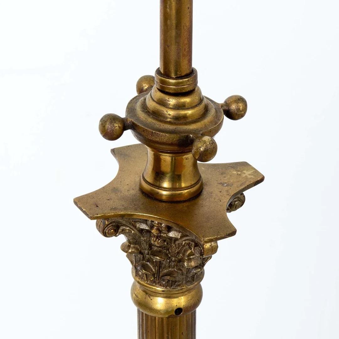 Brass Paw Foot Floor Lamp With Adjustable Height For Sale 2