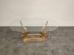 Brass Peacock Coffee Table, 1970s