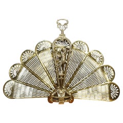 Antique Brass Peacock Fire Fan