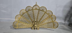 Brass Peacock Fire Screen