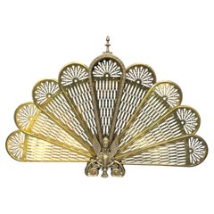 Brass Peacock Fire Screen